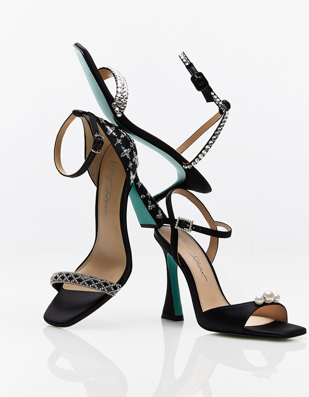 Betsey Johnson STONE BLACK Bridal Heels