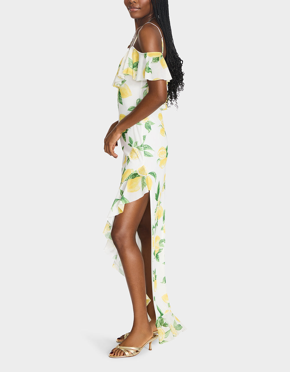 Betsey Johnson LIMONCELLO NIGHTS DRESS LEMON Print Flowy Maxi Women's Dress