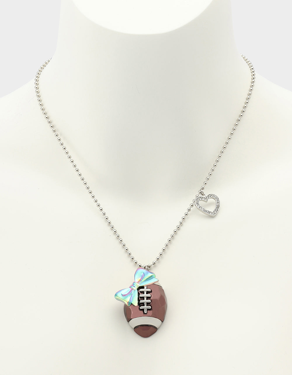 Betsey Johnson SHORT FOOTBALL PENDANT CRYSTAL Women's Football Necklace