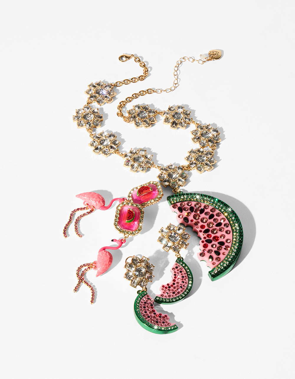 Betsey Johnson BETSEYS BACKYARD WATERMELON PENDANT MULTI Women's Watermelon Rhinestone Pendant Necklace