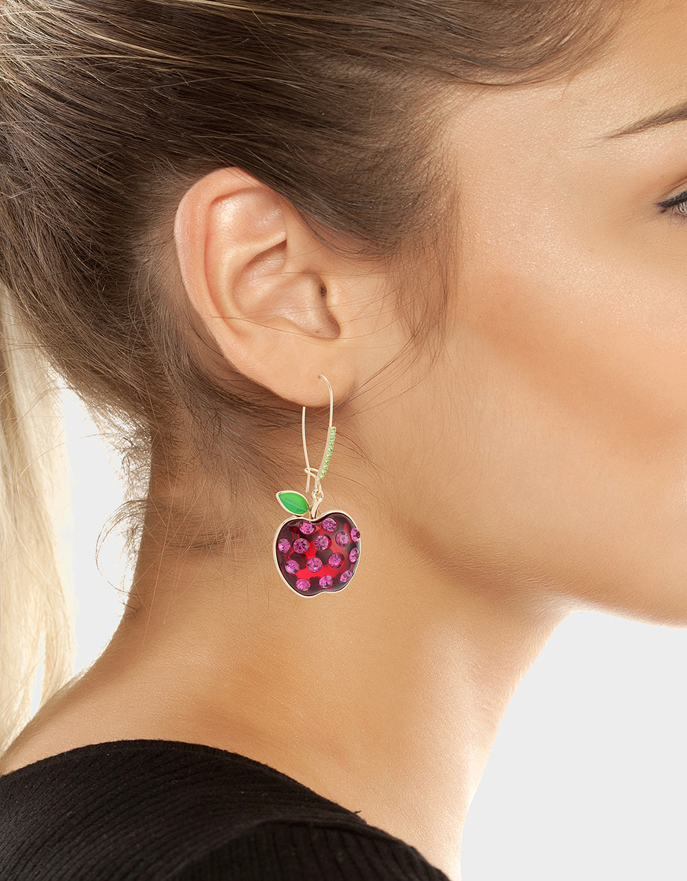 Betsey Johnson APPLE DROP EARRING RED MULTI Women's Apple Hook Drop Earrings