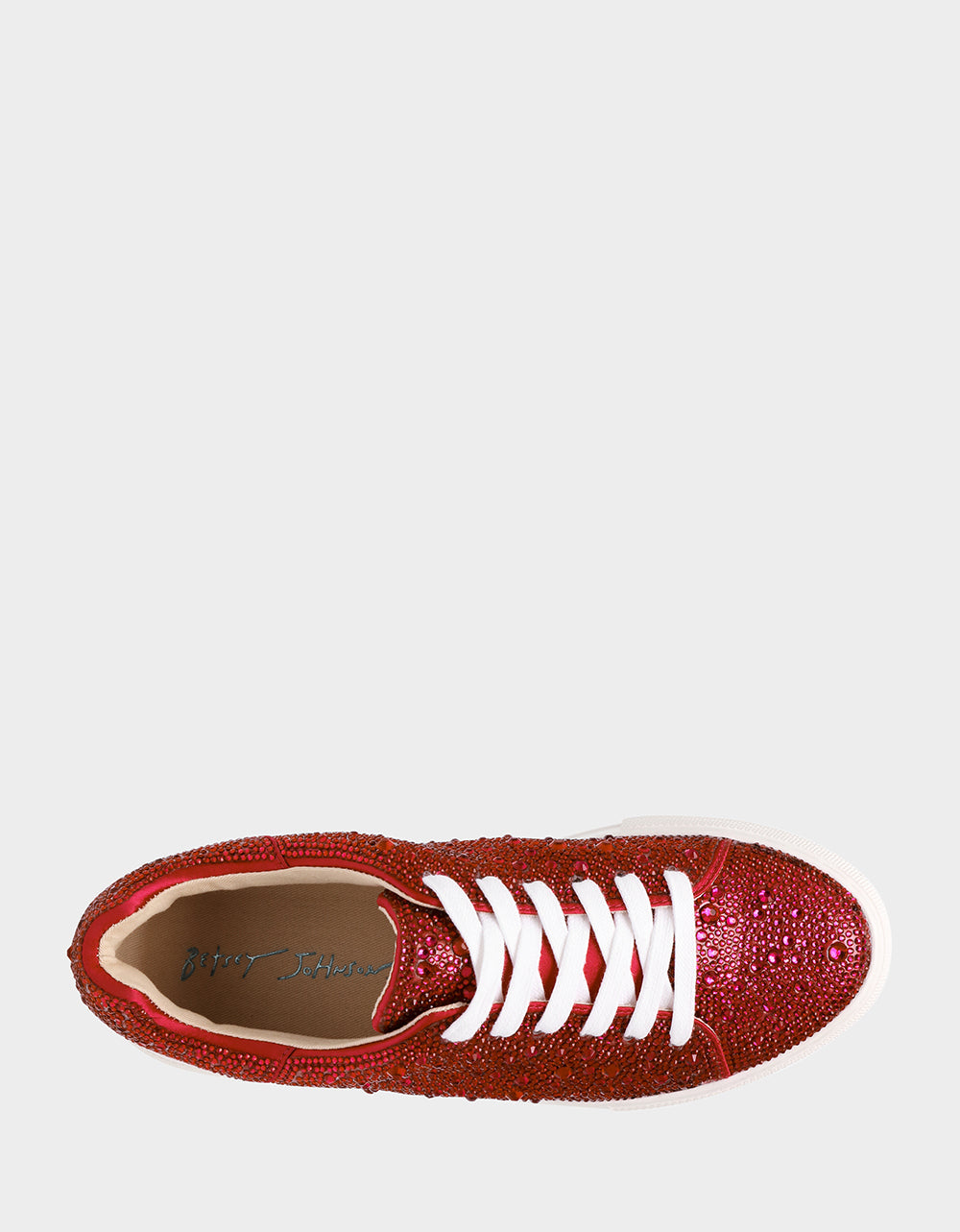 Betsey Johnson SIDNY RED Rhinestone Sneaker