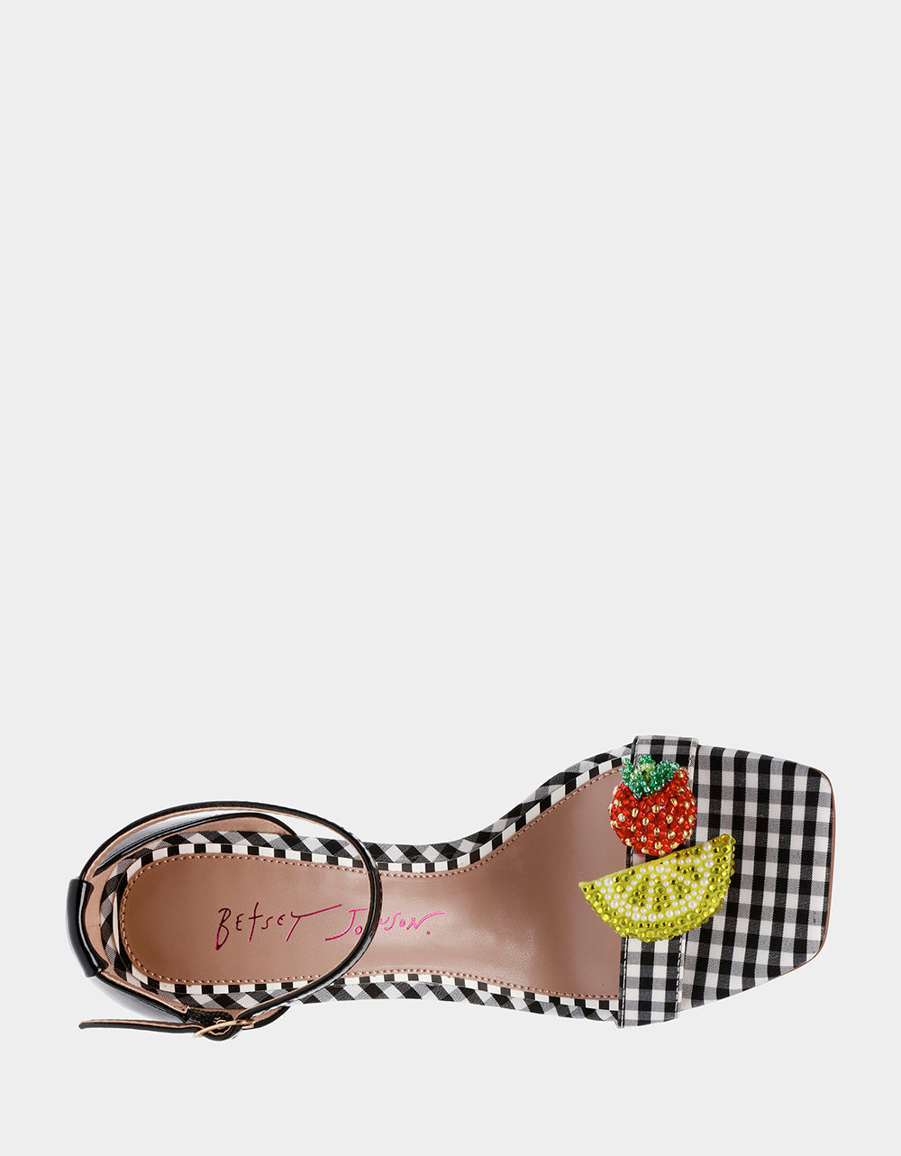 Betsey Johnson HARLEN BLACK MULTI Gingham Sandal