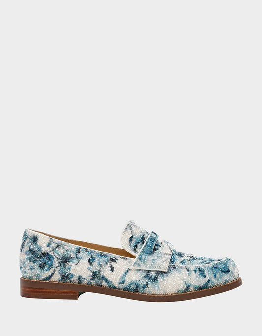 Betsey Johnson ARON BLUE FLORAL Loafers