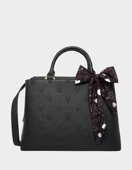 Betsey Johnson SKULLICIOUS SATCHEL Black Bag