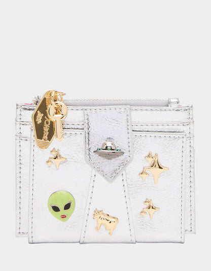 Betsey Johnson SPACE OUT WALLET SILVER Women's Silver Alien Bifold Wallet
