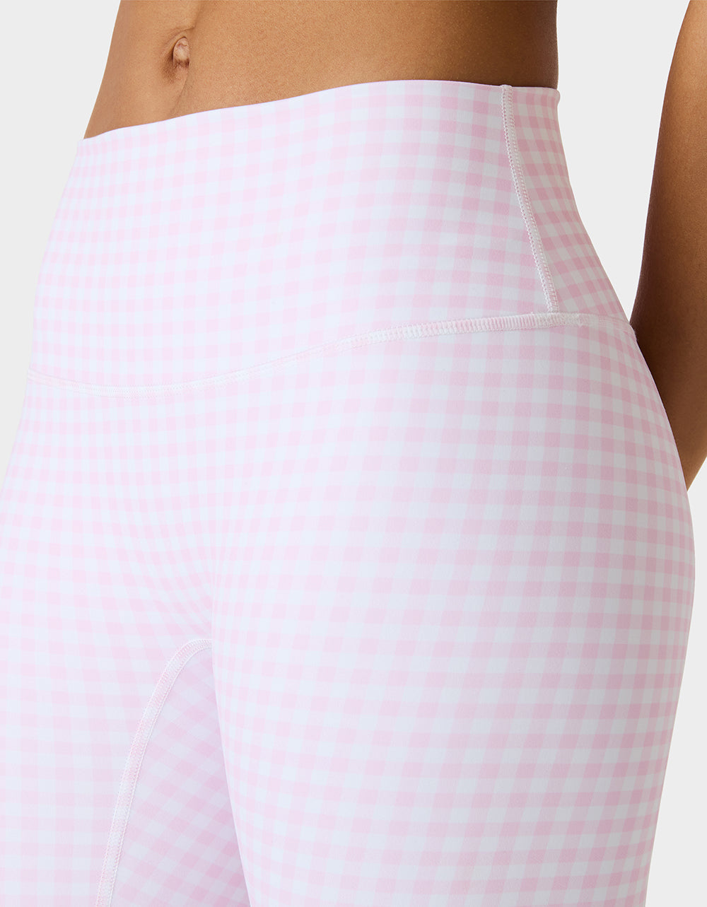 Betsey Johnson GINGHAM PRINT HIGHRISE LEGGING PINK MULTI Women's Pink Gingham Activewear Legging