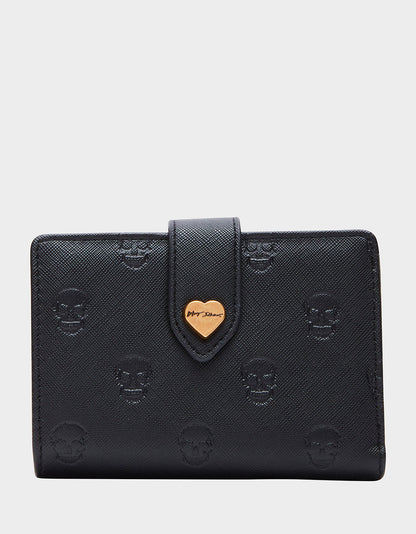 Betsey Johnson SKULLICIOUS BIFOLD WALLET BLACK