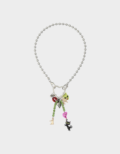 Betsey Johnson ALIEN PEARL PENDANT MULTI Women's Alien Charm Necklace