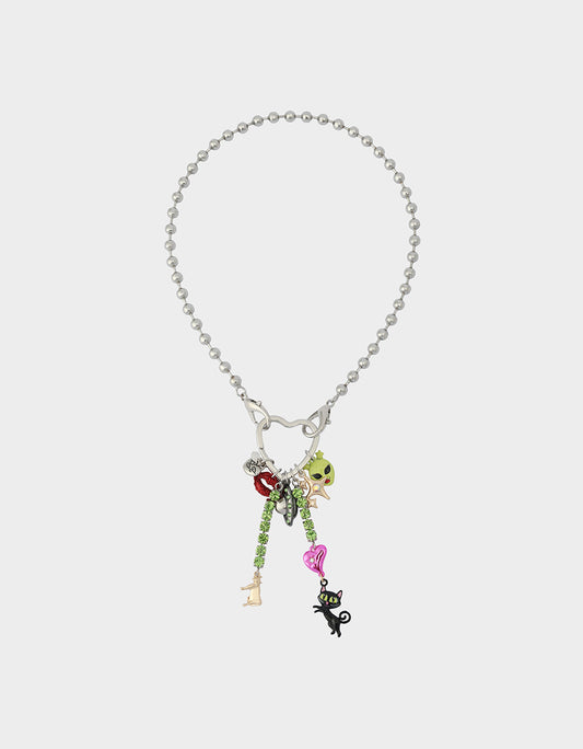 Betsey Johnson ALIEN PEARL PENDANT MULTI Women's Alien Charm Necklace