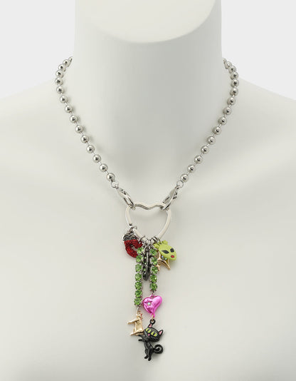 Betsey Johnson ALIEN PEARL PENDANT MULTI Women's Alien Charm Necklace