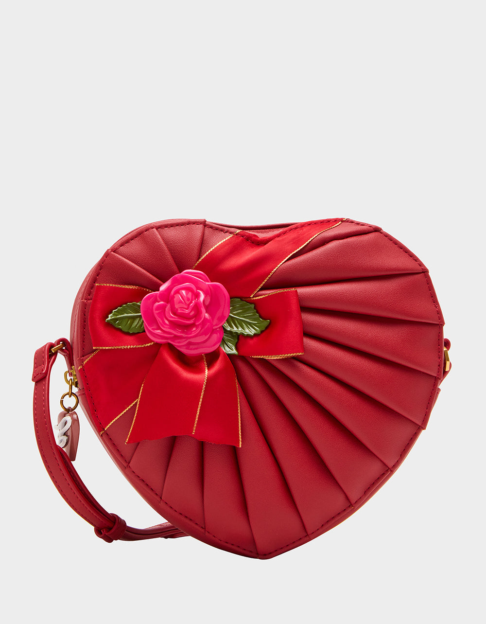 Betsey Johnson KITSCH RETRO ROMEO RED Women's Valentine's Day Heart Crossbody Handbag