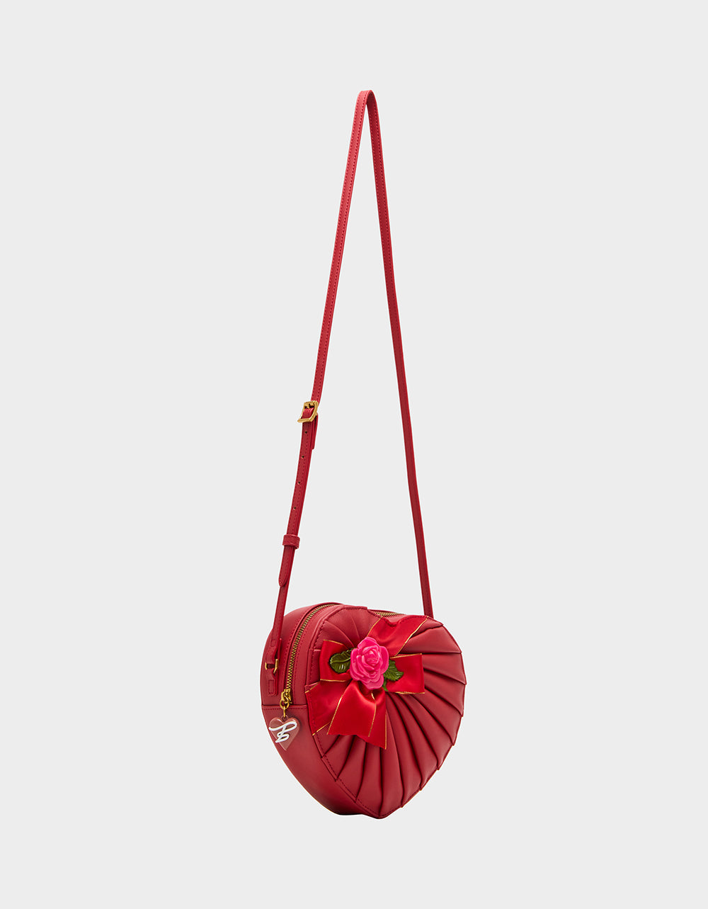 Betsey Johnson KITSCH RETRO ROMEO RED Women's Valentine's Day Heart Crossbody Handbag