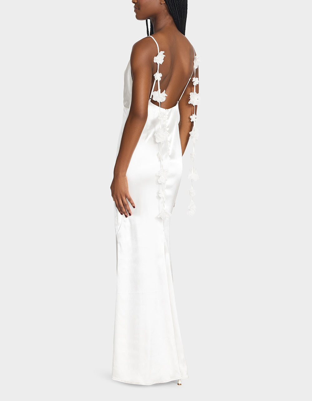 Betsey Johnson THREAD OF ROSES DRESS WHITE White Maxi Dress with Floral Detailing
