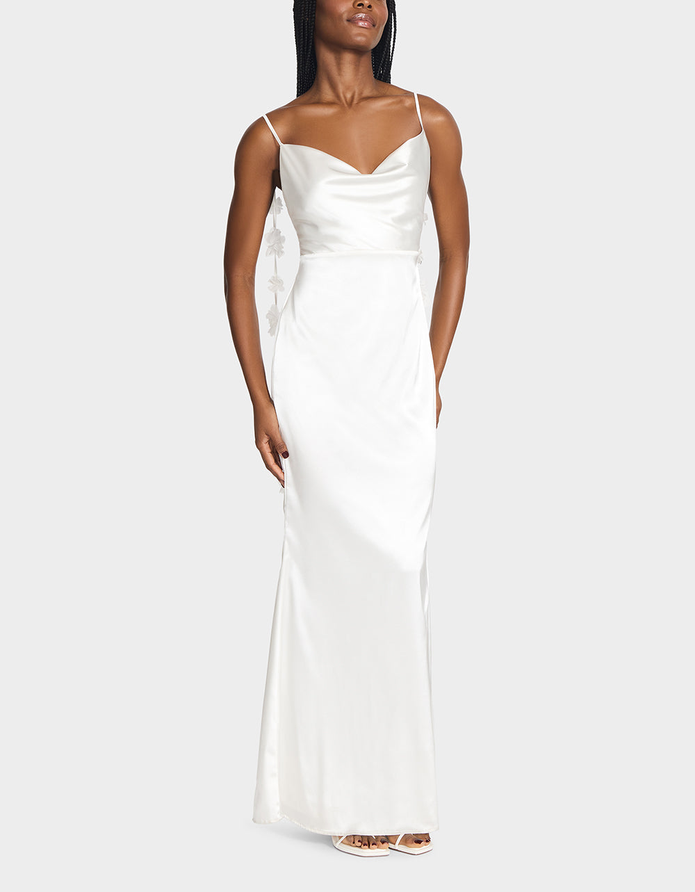 Betsey Johnson THREAD OF ROSES DRESS WHITE White Maxi Dress with Floral Detailing