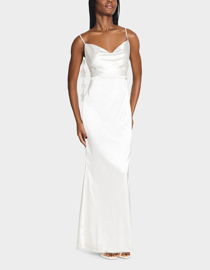 Betsey Johnson THREAD OF ROSES DRESS WHITE White Maxi Dress with Floral Detailing