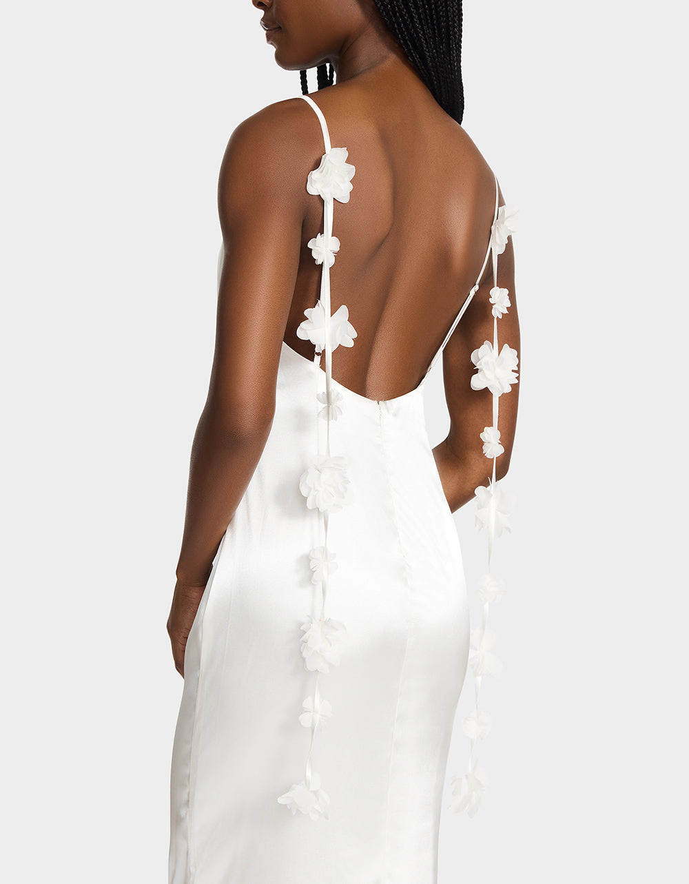Betsey Johnson THREAD OF ROSES DRESS WHITE White Maxi Dress with Floral Detailing