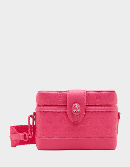 Betsey Johnson SKULL BOSS VANITY BAG PINK