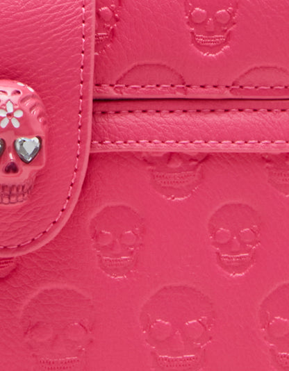 Betsey Johnson SKULL BOSS VANITY BAG PINK