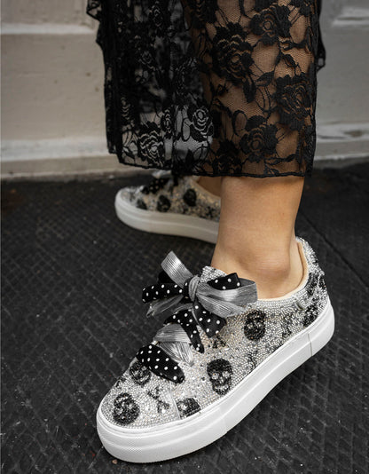 Betsey Johnson SIDNY SKULLS Rhinestone Sneaker