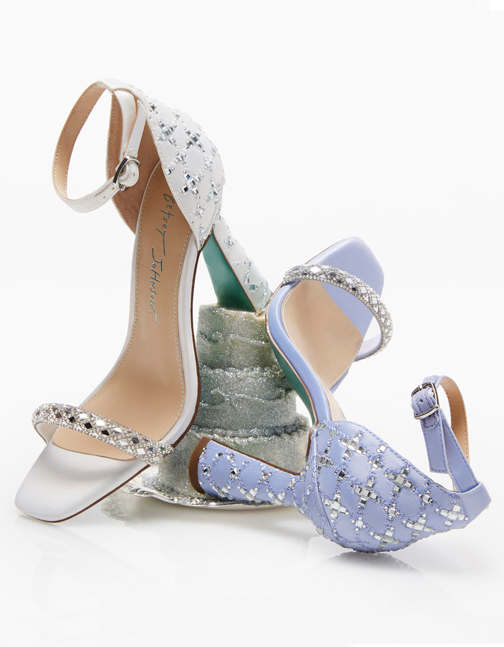 Betsey Johnson DEAN LILAC Rhinestone Heels