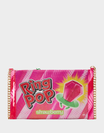 Betsey Johnson RING POP® PARTY POUCH PINK Women's Clutch Chain Strap Crossbody Handbag