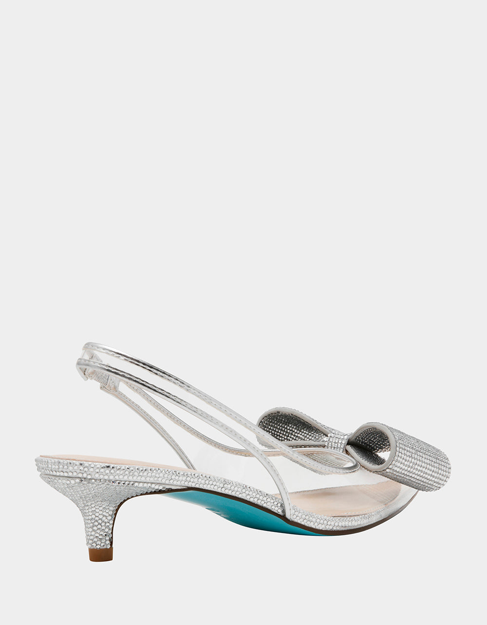 Betsey Johnson ALLI SILVER Slingback Kitten Heel