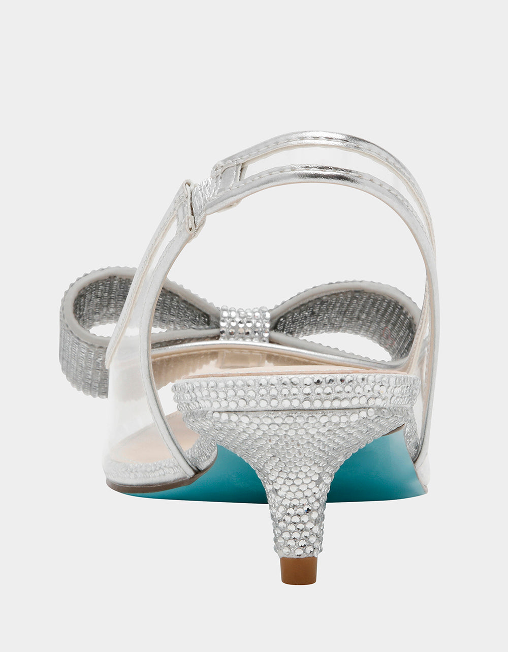 Betsey Johnson ALLI SILVER Slingback Kitten Heel