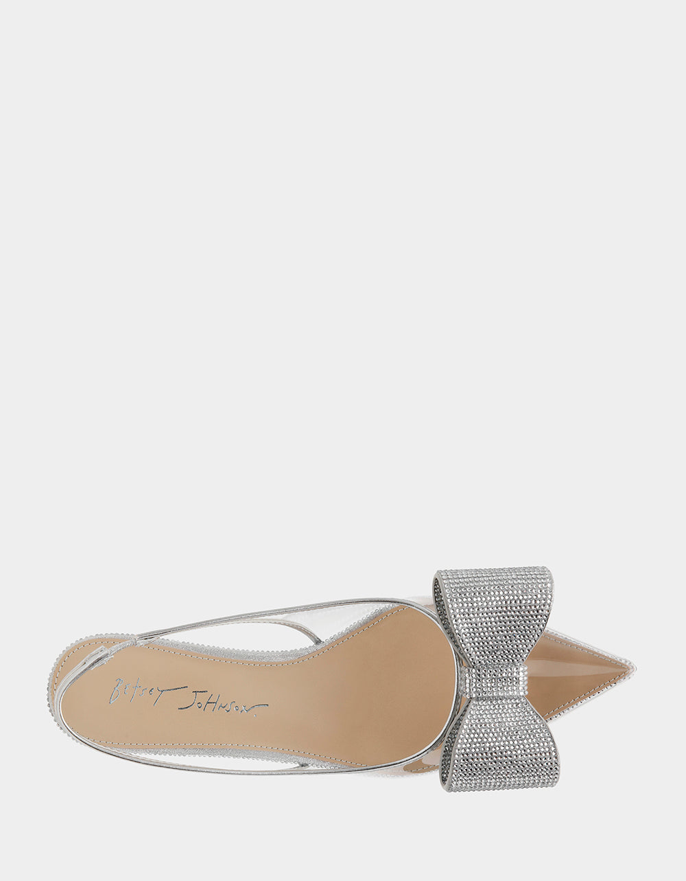 Betsey Johnson ALLI SILVER Slingback Kitten Heel