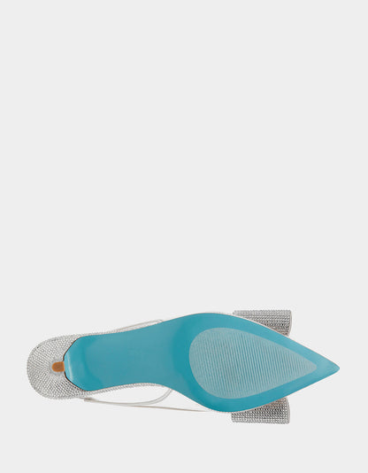 Betsey Johnson ALLI SILVER Slingback Kitten Heel