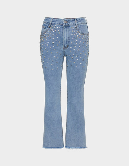 Betsey Johnson JEWELED JEANS Women's Rhinestone Embellished Denim Jeans