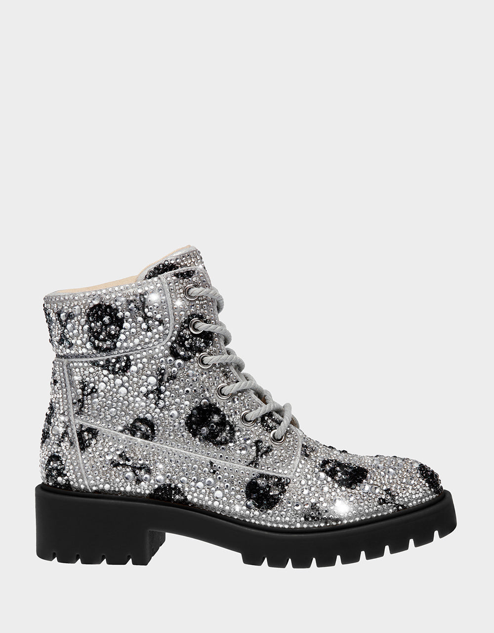 Betsey Johnson HUDSN Rhinestone Skull Print Booties