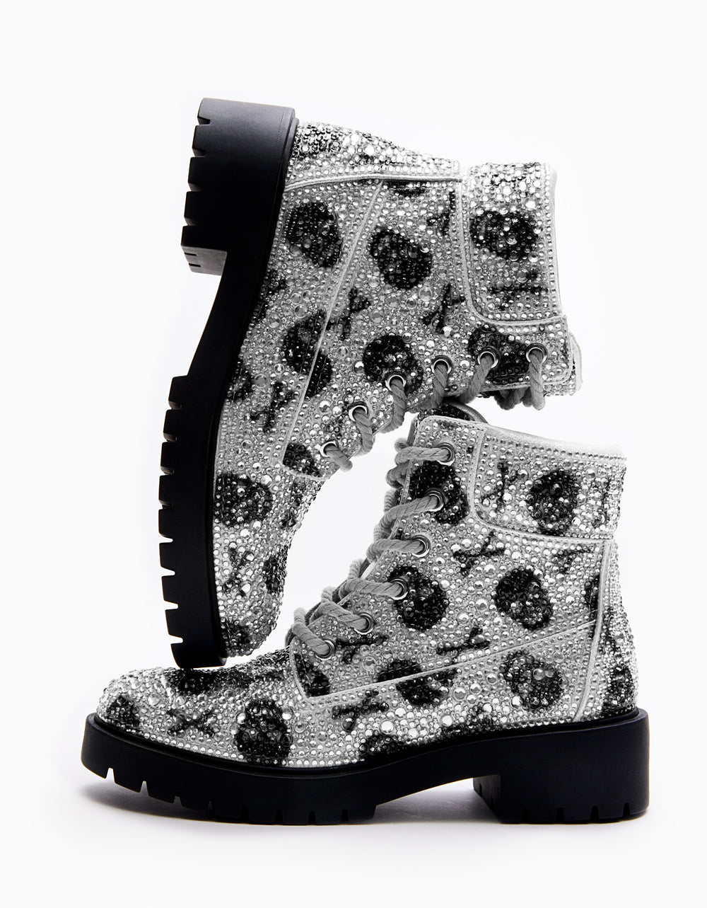 Betsey Johnson HUDSN Rhinestone Skull Print Booties
