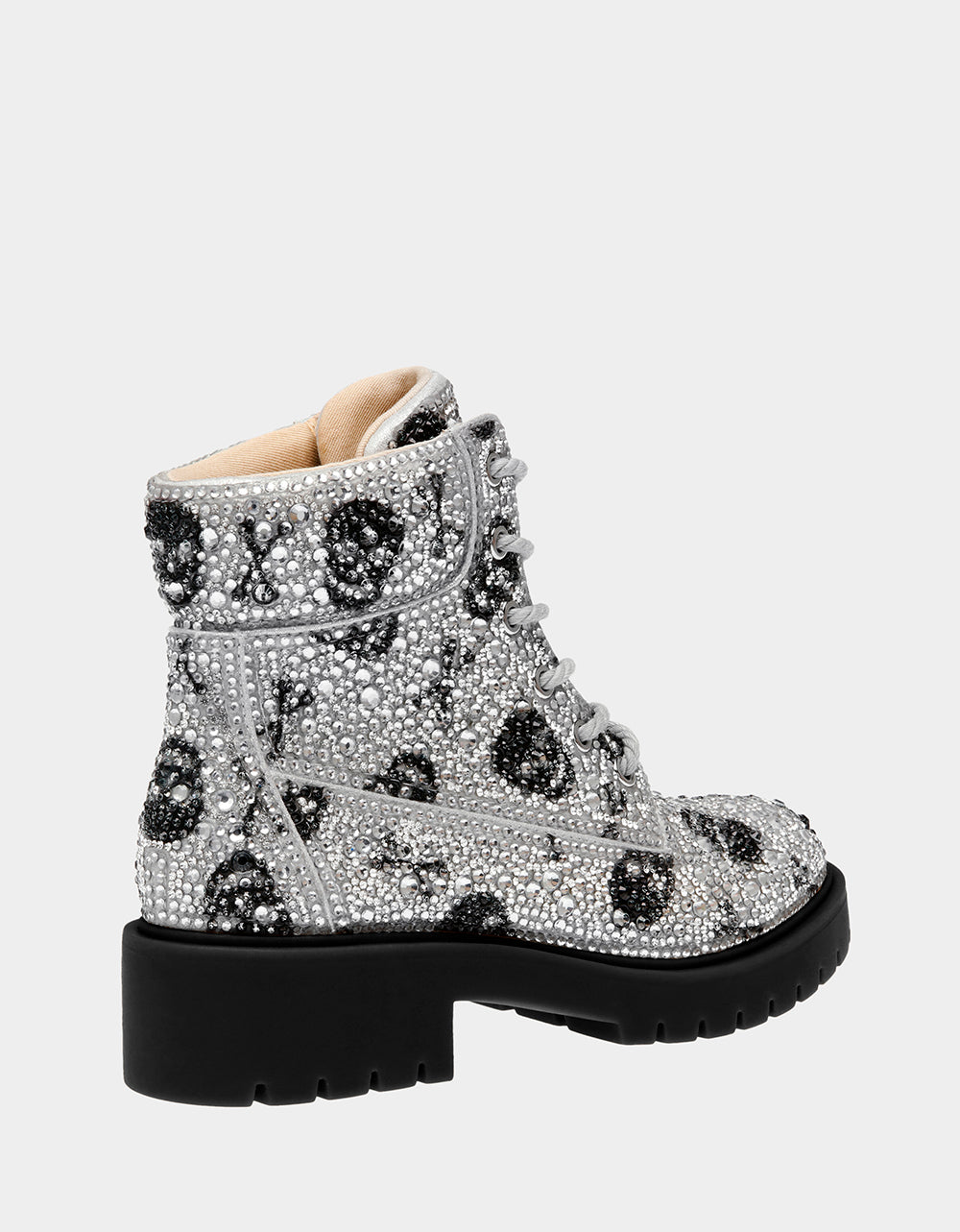 Betsey Johnson HUDSN Rhinestone Skull Print Booties