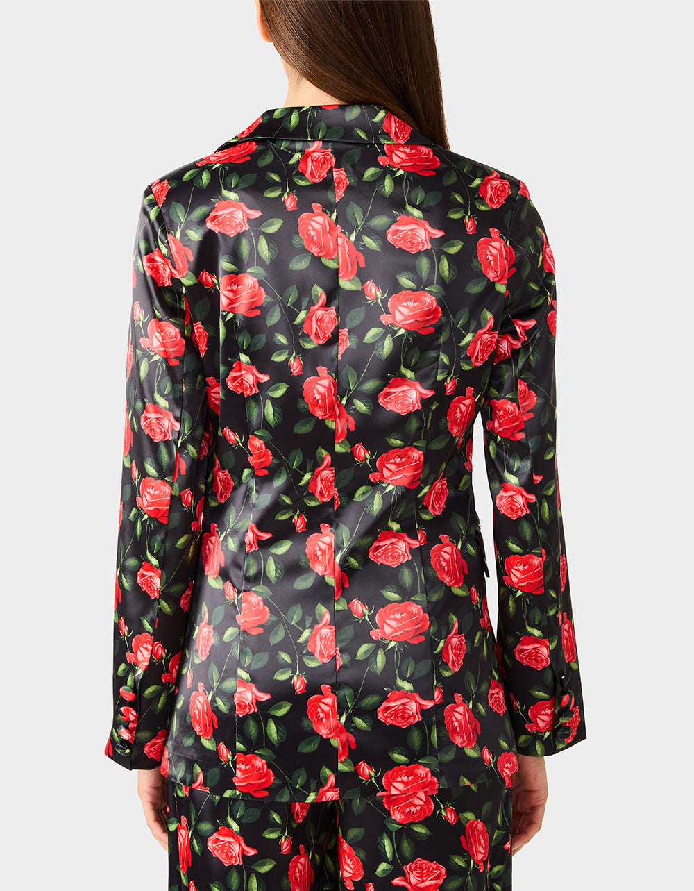 Betsey Johnson POWER BLOOM BLAZER BLACK Women's Black Red Floral Blazer