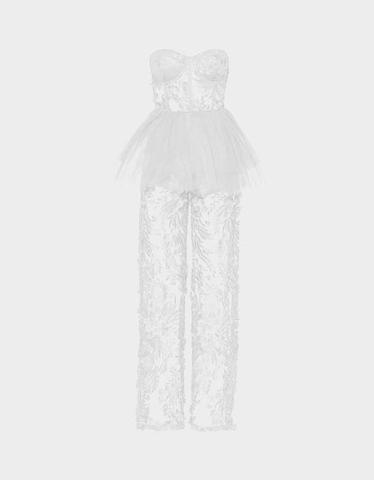 Betsey Johnson JENNA JUMPSUIT WHITE