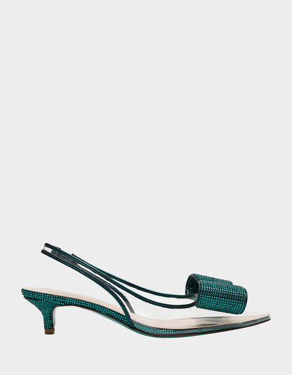 Betsey Johnson ALLI EMERALD Slingback Kitten Heel
