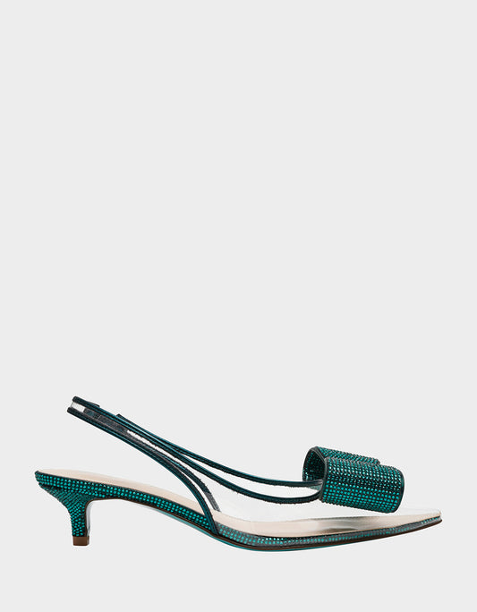 Betsey Johnson ALLI EMERALD Slingback Kitten Heel