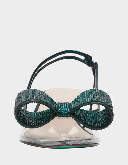 Betsey Johnson ALLI EMERALD Slingback Kitten Heel