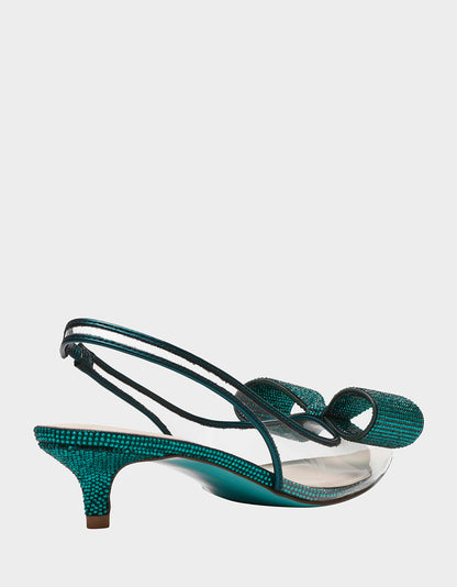 Betsey Johnson ALLI EMERALD Slingback Kitten Heel