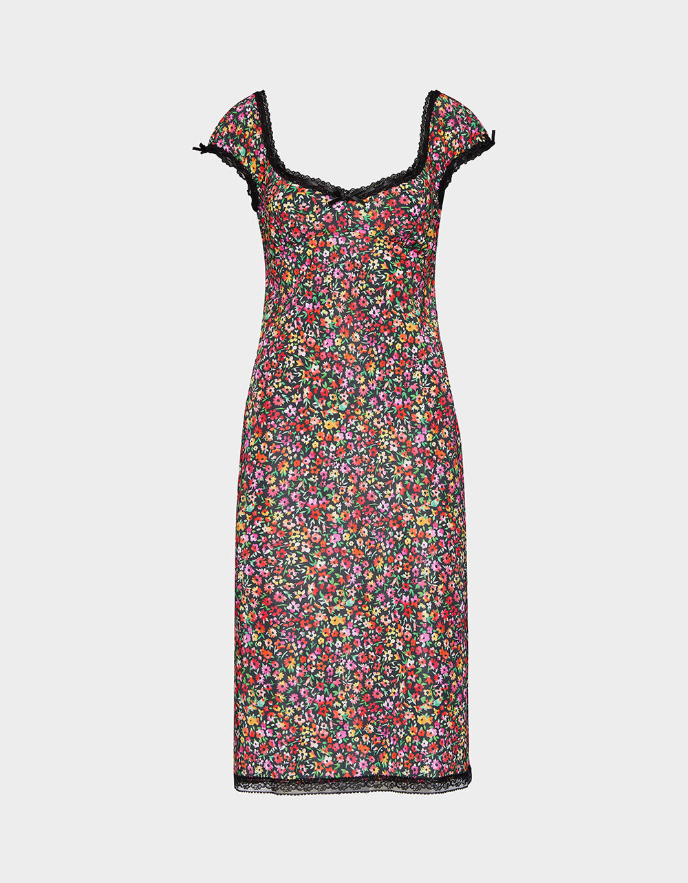 Betsey Johnson MALIBU MIDI DRESS BLACK DITSY FLORAL