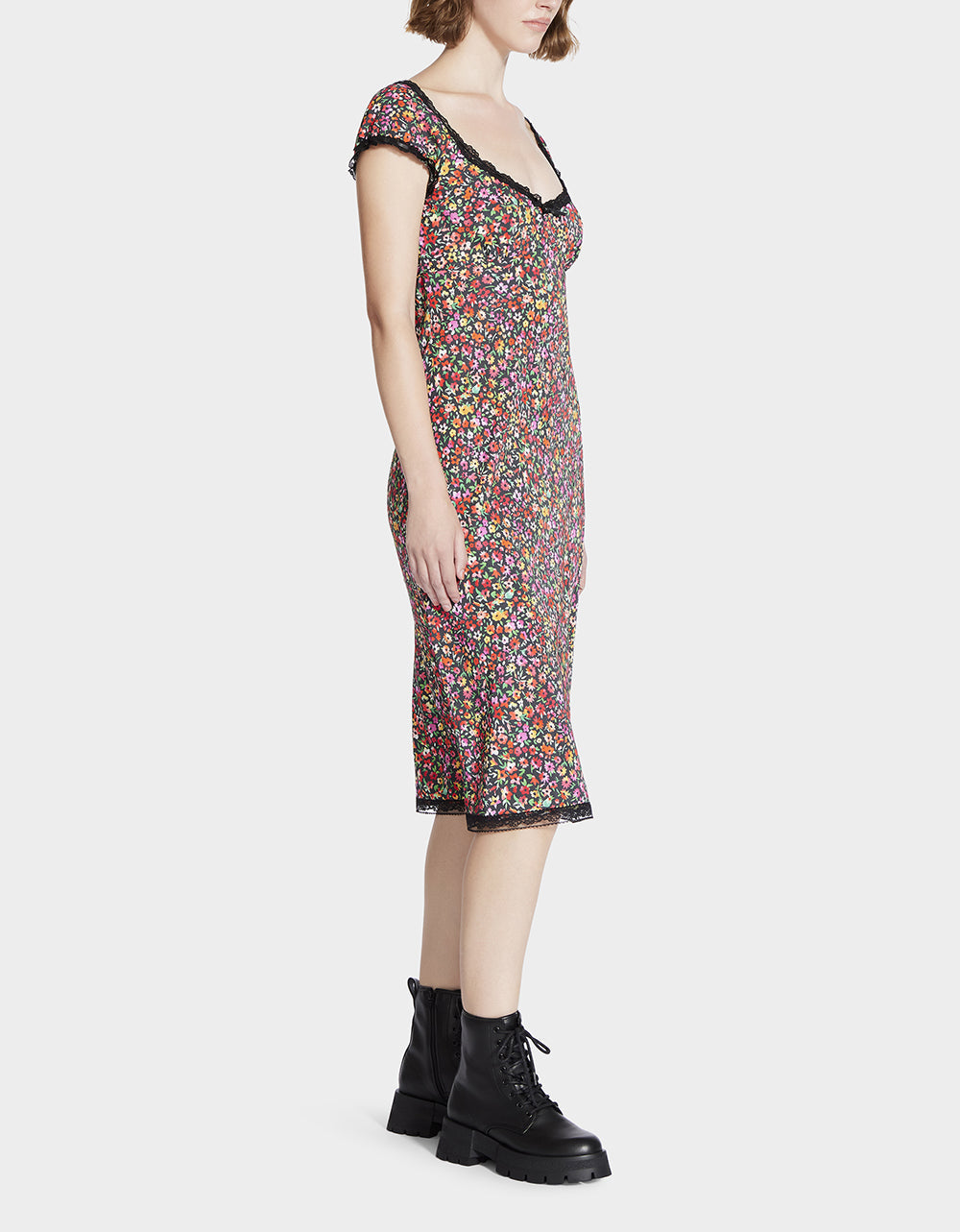 Betsey Johnson MALIBU MIDI DRESS BLACK DITSY FLORAL