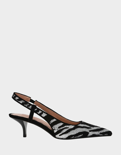 Betsey Johnson WILLAH BLACK Slingback Kitten Heel