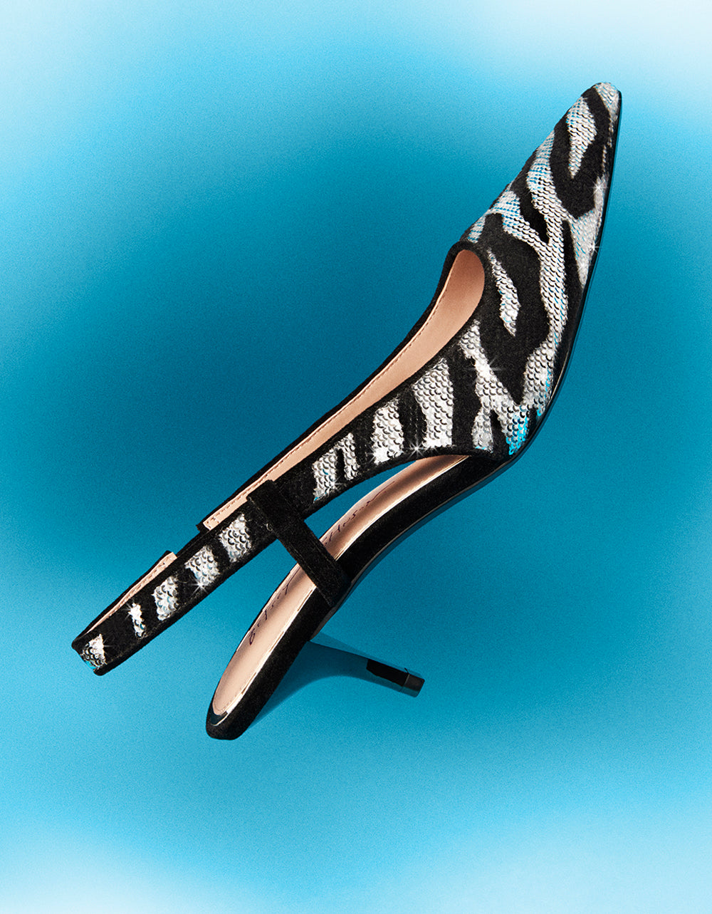 Betsey Johnson WILLAH BLACK Slingback Kitten Heel