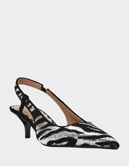 Betsey Johnson WILLAH BLACK Slingback Kitten Heel