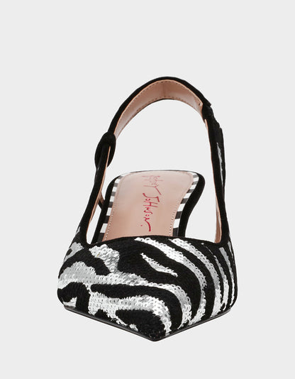 Betsey Johnson WILLAH BLACK Slingback Kitten Heel
