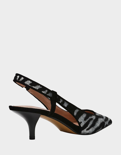 Betsey Johnson WILLAH BLACK Slingback Kitten Heel