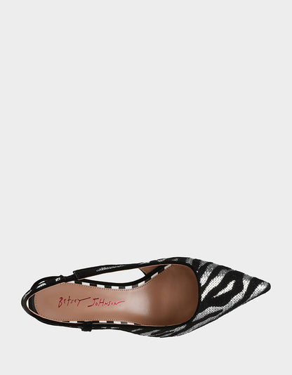 Betsey Johnson WILLAH BLACK Slingback Kitten Heel