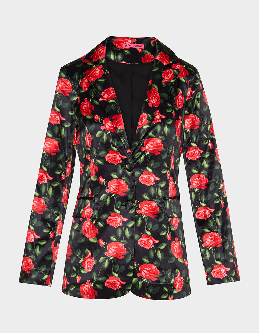 Betsey Johnson POWER BLOOM BLAZER/PANT BUNDLE Women's Rose Print Blazer and Pant Set