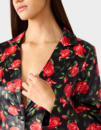 Betsey Johnson POWER BLOOM BLAZER/PANT BUNDLE Women's Rose Print Blazer and Pant Set